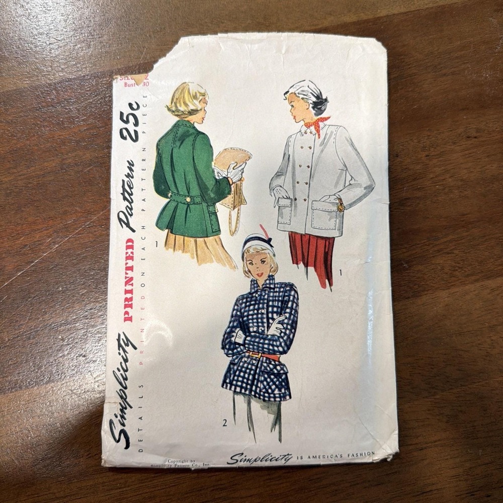 Vintage 1940S Simplicity Sewing Pattern Number 3101 Teen Size 12